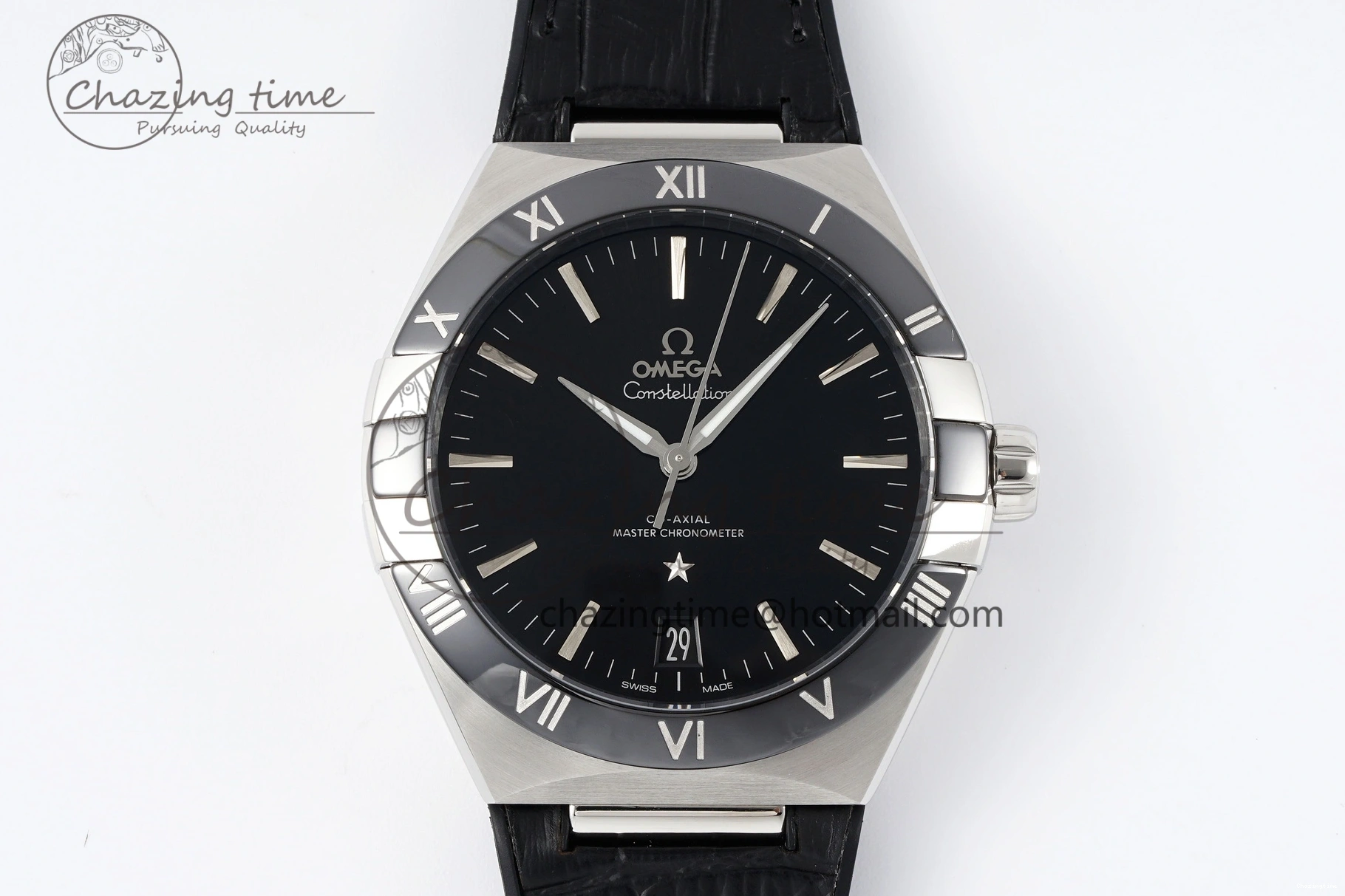 0303 Constellation Black Ceramic SS SBF 1:1 Best Edition Black Dial on Black Gummy Strap A8900 Super Clone TimelessDesign 7798